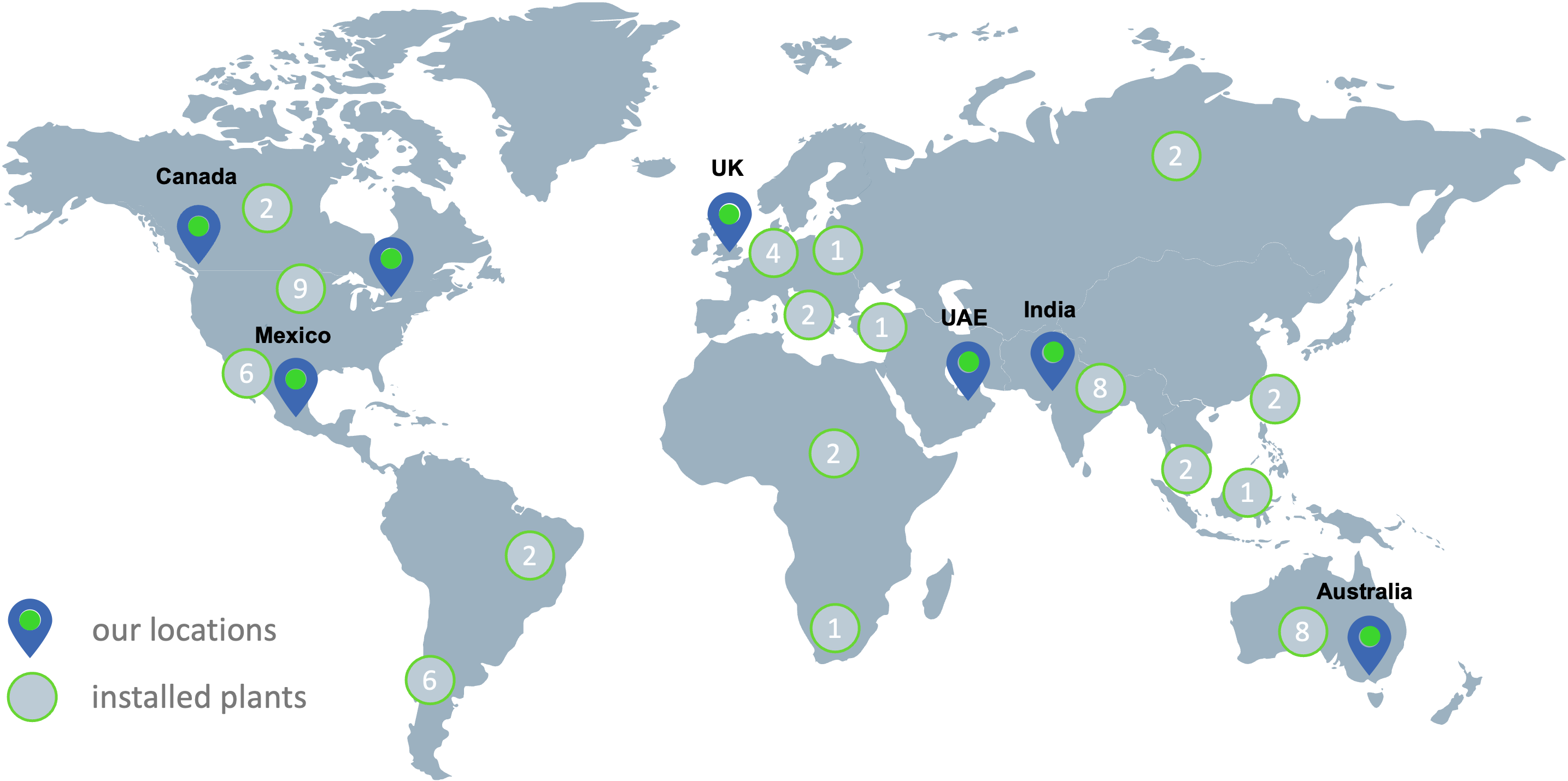 emew locations and installations map